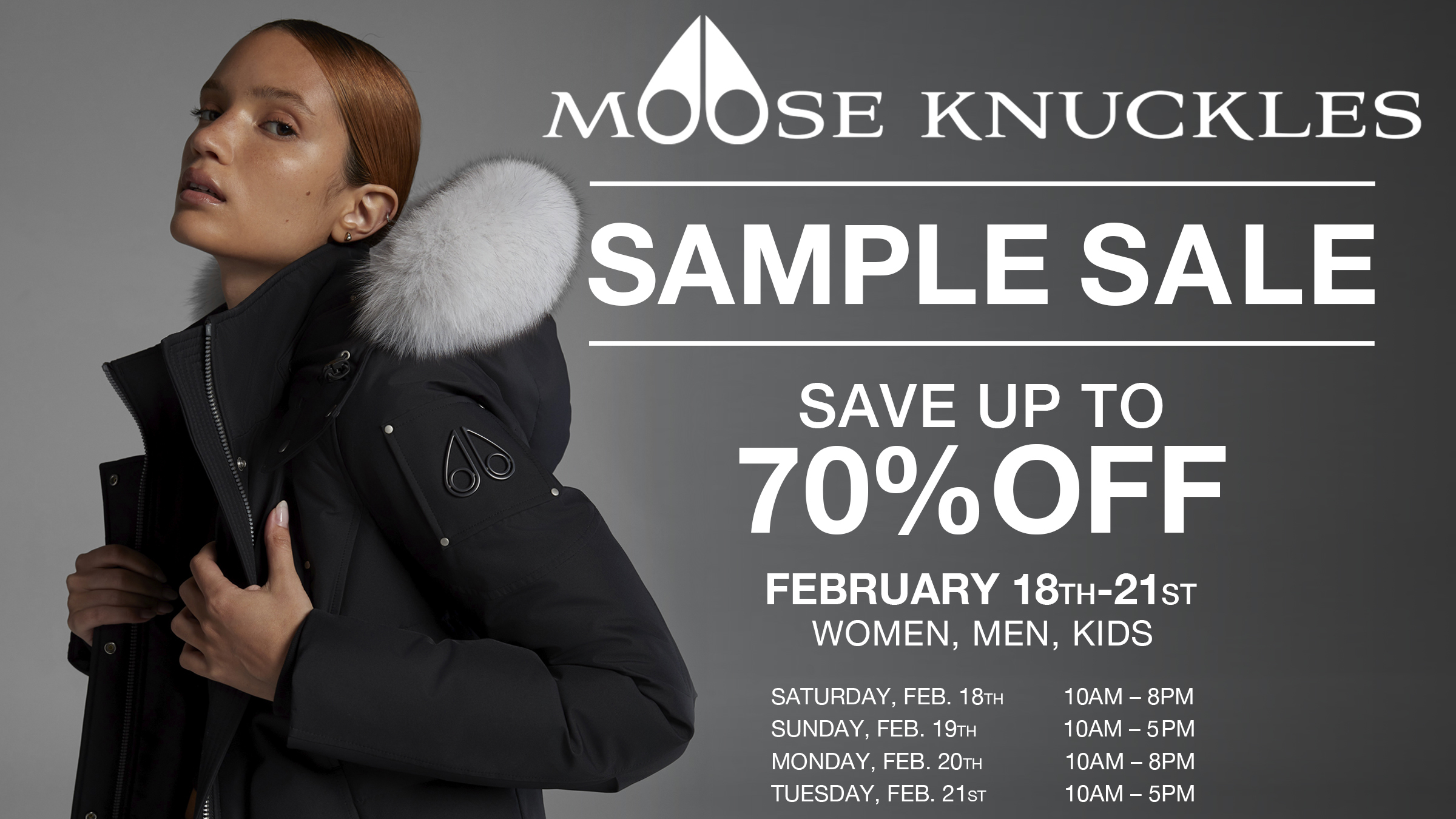 MOOSE KNUCKLES SAMPLE SALE